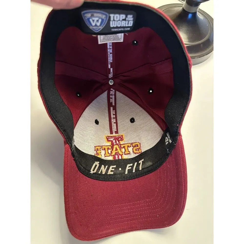 Iowa State Cyclones Hat Cap Top of the World Red Stretchy OSFM